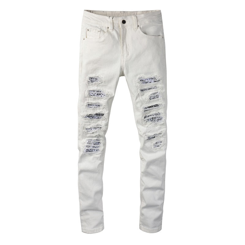 White Bandana Jeans - Vogue Vista